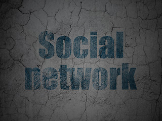 Image showing Social media concept: Social Network on grunge wall background