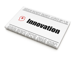 Image showing Finance concept: newspaper with Innovation and Head With Lightbulb