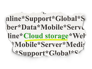 Image showing Cloud networking concept: Cloud Storage on Paper background