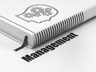 Image showing Finance concept: book Head With Gears, Management on white background