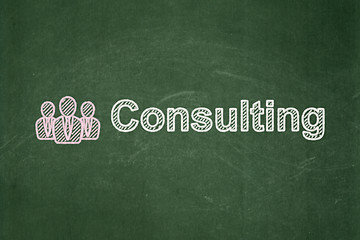 Image showing Finance concept: Business People and Consulting on chalkboard background