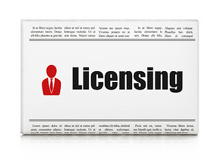 Image showing Law concept: newspaper with Licensing and Business Man