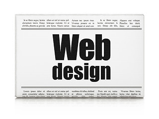 Image showing Web design concept: newspaper headline Web Design