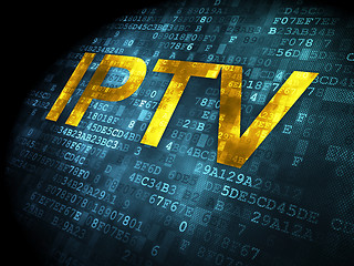 Image showing SEO web development concept: IPTV on digital background