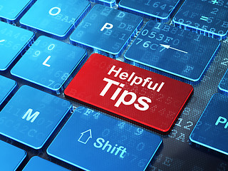 Image showing Education concept: Helpful Tips on computer keyboard background