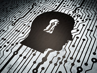 Image showing Information concept: circuit board with Head With Keyhole