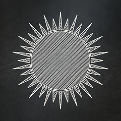 Image showing Vacation concept: Sun on chalkboard background