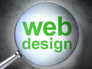 Image showing SEO web design concept: Web Design with optical glass