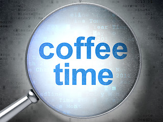 Image showing Time concept: Coffee Time with optical glass