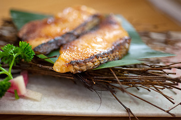 Image showing Japanese style teppanyaki roasted cod fish 