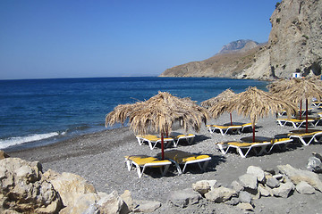 Image showing relax place on the Greece beach 