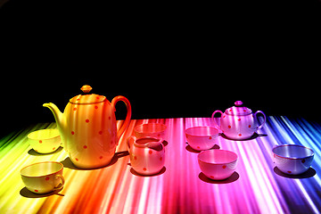 Image showing porcelain in the night (color light effect)