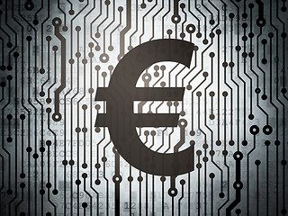 Image showing Currency concept: circuit board with Euro