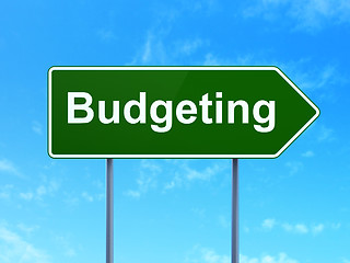 Image showing Business concept: Budgeting on road sign background