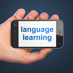 Image showing Education concept: Language Learning on smartphone