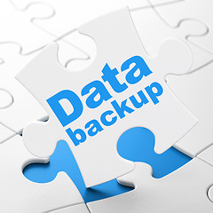 Image showing Information concept: Data Backup on puzzle background