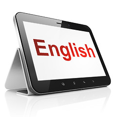 Image showing Education concept: English on tablet pc computer