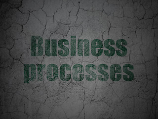 Image showing Business concept: Business Processes on grunge wall background