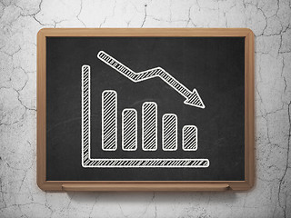 Image showing Advertising concept: Decline Graph on chalkboard background