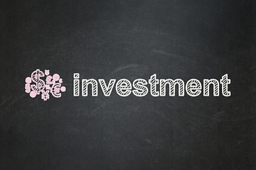 Image showing Business concept: Finance Symbol and Investment on chalkboard background