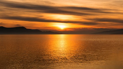 Image showing Scenic sunset at the ocean