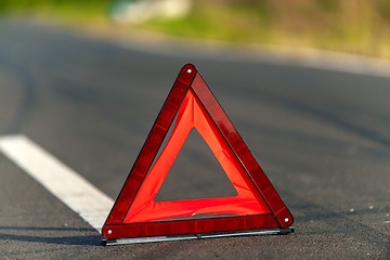 Image showing Red triangle of a car