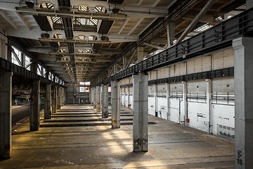 Image showing Large industrial hall of a repair station