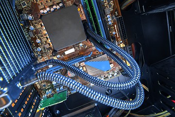 Image showing Computer motherboard closeup