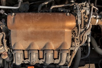Image showing Closeup photo of a motor block