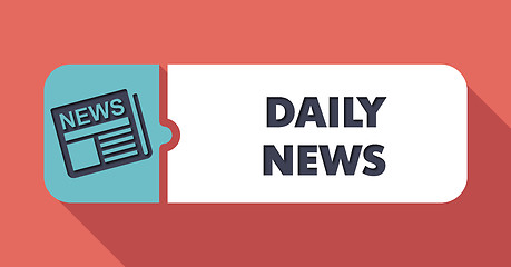 Image showing Daily News Concept in Flat Design on Scarlet Background.