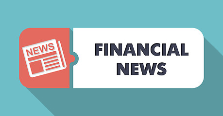 Image showing Financial News Concept in Flat Design on Blue Background.