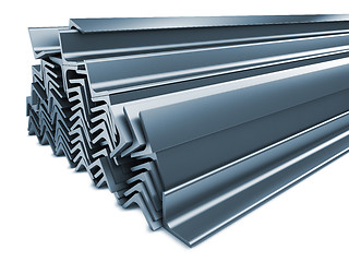 Image showing Rolled Metal Products Isolated on White.