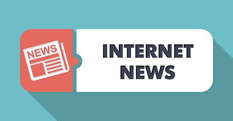 Image showing Internet News Concept in Flat Design on Blue Background.