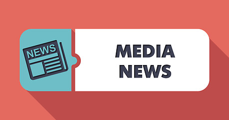 Image showing Media News Concept in Flat Design on Scarlet Background.