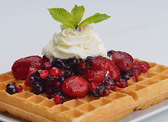 Image showing fruit wafel