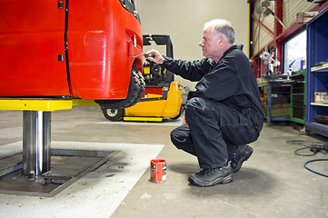 Image showing Forklift Paint Job