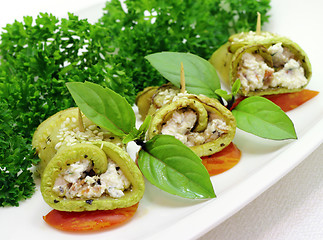 Image showing Zucchini rolls 