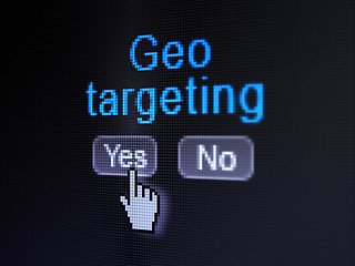 Image showing Business concept: Geo Targeting on digital computer screen