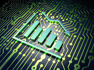 Image showing Business concept: Decline Graph on circuit board background