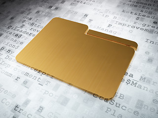 Image showing Business concept: Golden Folder on digital background