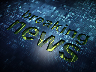 Image showing News concept: Breaking News on digital screen background