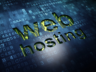 Image showing Web design concept: Web Hosting on digital screen background