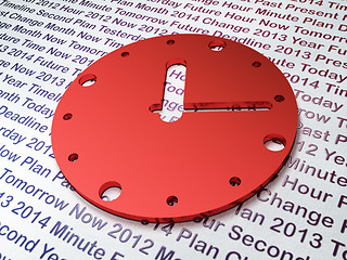 Image showing Timeline concept:  Clock on Time background