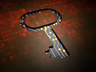 Image showing Privacy concept: Key on digital screen background