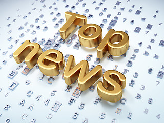 Image showing News concept: Golden Top News on digital background