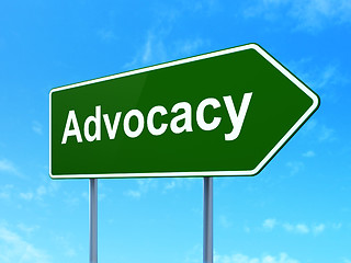 Image showing Law concept: Advocacy on road sign background