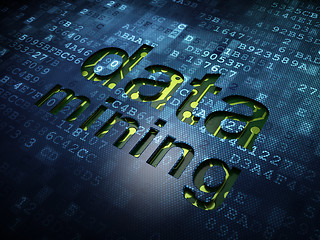 Image showing Information concept: Data Mining on digital screen background