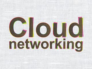 Image showing Cloud networking concept: Cloud Networking on fabric texture background