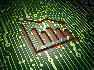 Image showing Marketing concept: Decline Graph on circuit board background