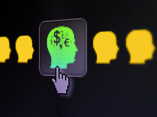 Image showing Finance concept: Head With Money on digital computer screen